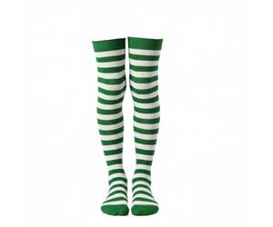 A2Z 4 Kids Medias a rayas para niñas y niños, color blanco y negro, accesorio de disfraz de Halloween, calcetines por encima de la rodilla, calcetines suaves y elásticos, de poliéster, para niños de 4