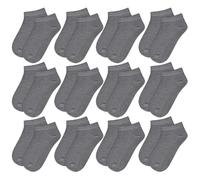 A2Z 4 Kids Niñas Niños Paquete 12 Calcetines Deportivos Plain Invisibles Algodón Para La Escuela Corte Bajo Calcetines Cómodos - Socks AZ750 Grey 12 Pack 10-14