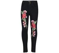 A2Z 4 Kids Pantalones Vaqueros Elásticos para Niñas con Bordado - Girls Jeans JN26 Jet Black 9-10