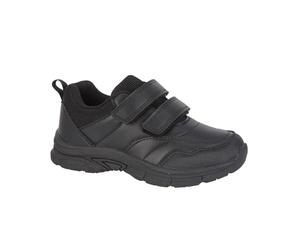 A2Z 4 Kids Phantom - Zapatos escolares para niños, con cierre doble táctil, color negro, tenis escolares ligeros, suela acolchada de poliuretano, zapatos cómodos para uniforme, tallas 36 a 46, Black
