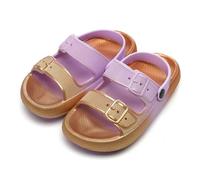 A2Z 4 Kids Sandalias deslizantes degradadas para niñas y niños, de EVA, ligeras, antideslizantes, para piscina, playa, vacaciones, informales, cómodas, doradas, moradas, tallas 9/10 de Reino Unido de