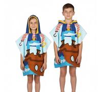 A2Z 4 Kids Toalla con capucha para niños y niñas, de microfibra suave, de secado rápido, para playa, toalla con capucha Pirate Adventure, talla única