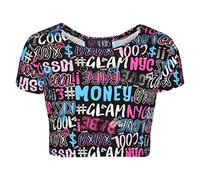 A2Z 4 Kids® Tops para niñas y niños, con estampado de graffiti, vestidos de patinadora, nueva edad, 7, 8, 9, 10, 11, 12, 13 años, Crop Top, 11-12 Años