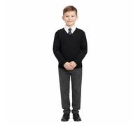 A2Z 4 Kids Uniforme escolar unisex para niñas y niños, paquete de 2 unidades con cuello en V, sudadera Cardi para niños de 3, 4, 5, 6, 7, 8, 9, 10, 11, 12, 13-14 años, Negro, M