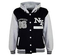 A2Z 4 Kids® Unisex Niños Niñas Niños Béisbol NY ATLETISMO - NY Jacket Black 11-12