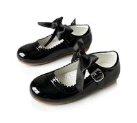 A2Z 4 Kids Zapatos escolares para niñas pequeñas con lazo extraíble de charol, aspecto de charol, zapatos de vestir para fiestas infantiles, zapatos antideslizantes para bodas, fiestas, tallas 36 a 4