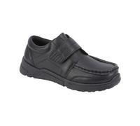 A2Z 4 Kids Zapatos escolares para niños, con cierre táctil y cierre, color negro, zapatos casuales para niños, cómodos, ligeros, duraderos, de piel sintética, uniformes escolares, tallas 10 de niño a