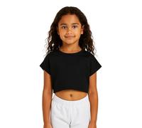 A2Z 4 Niñas Camiseta Crop Top Eficaz Sencilla Camisa Suave Sensación - New Crop Top Plain Black 9-10
