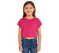 A2Z 4 Niñas Camiseta Crop Top Eficaz Sencilla Camisa Suave Sensación - New Crop Top Plain Pink 11-12