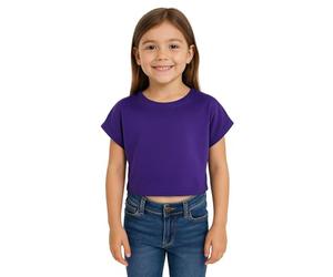 A2Z 4 Niñas Camiseta Crop Top Eficaz Sencilla Camisa Suave Sensación - New Crop Top Plain Purple 11-12