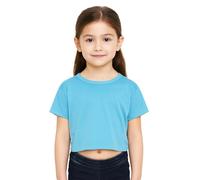 A2Z 4 Niñas Camiseta Crop Top Eficaz Sencilla Camisa Suave Sensación - New Crop Top Plain Turquoise 9-10
