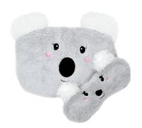 A2Z Bolsa de agua caliente con diseño de koala de invierno cálido de 700 ml, juego de regalo con máscara de ojos a juego, lindo animal de felpa, fundas extraíbles, transpirables, alivio, noches