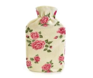 A2Z Bolsa De Agua Caliente Navidad Fairisle Reno Funda De Felpa 2 Litros Duradera A Prueba De Fugas - Hot Bottle AZ3120 Flowers Cream