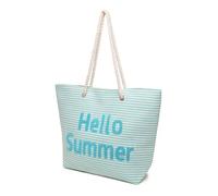 A2Z Bolsa grande de playa para mujer con asas de cuerda, cierre de cremallera, bolsa de viaje para verano, bolsa de viaje, palmera tropical, piña, concha, impresión, ligera, talla única, Azul Hello