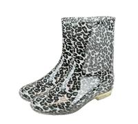 A2Z Botas de lluvia para mujer, antideslizantes, impermeables, de goma, diseño de galoshes, ligeras, perfectas para uso diario, comodidad al aire libre, con plantillas, leopardo, 37 EU