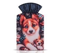 A2Z Botellas de agua caliente para perro, funda de forro polar suave de 1 litro, botella de goma duradera a prueba de fugas, alivio del dolor, noches acogedoras, cuello, espalda, hombros, calentador