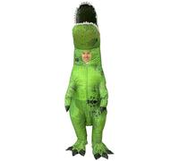 A2Z Disfraz inflable de dinosaurio para adultos con ventilador y caja de batería, divertido disfraz de T-Rex verde para hombres y mujeres, fiestas de Halloween, festivales, cosplay, carnavales, talla