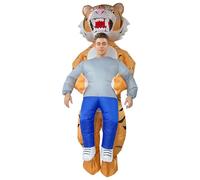 A2Z Disfraz inflable de tigre para adultos y mujeres con caja de batería de abanico, disfraz divertido de tigre inflable para hombres y mujeres, Halloween, fiestas y festivales, talla única