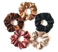 A2Z_Distributor - Coleteros para mujeres y niñas, coleteros de satén más suaves que los lazos de seda, soporte grande para cola de caballo, paquete de 5, el color puede variar