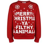 A2Z Hombres Mujeres Feliz Navidad ¡Qué Sucio Suéter Cómodo - Ya Filthy Jumper Red Adult 4XL