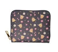 A2Z Monedero compacto con cremallera para mujer, de piel sintética, texturizado, con bolsillo para monedas, múltiples compartimentos, para viajes, uso diario, regalo para mujeres, Tierras altas, Talla