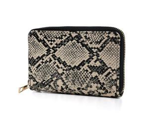 A2Z Monedero pequeño de piel sintética con cremallera alrededor de estampado de animales, tarjetero compacto, bolsillo para monedas, estampado de cebra, leopardo, serpiente, elegante, regalo diario