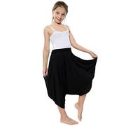 A2Z - Pantalones harén para niños, estilo Ali Baba, teñido anudado, pantalones de yoga, pantalones de chándal para correr, de 5 a 13 años, Negro, 11-12 años