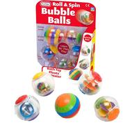 A2Z Spin and Roll - Juego de 5 bolas de burbujas para bebé, juguete de baño para bebé, bolas sensoriales, sonajero, flotantes, juguetes para niños pequeños, desarrollo de aprendizaje temprano, 0 meses