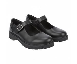 A2Z Zapatos escolares para niñas y adolescentes, color negro, suela de plataforma de piel sintética, correa de hebilla segura, ajuste cómodo, acolchado, uso diario inteligente, para mujeres