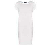 A2Z4 Kids Chicas Vestido Llanura Delgada Adaptar Estirar Bodycon - Midi Dress White 11-12