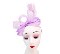 A2ZUKFASHION Tocado con lazo de plumas para mujer, diadema con clip Alice, banda tejida para boda, Royal Ascot Ladies Races