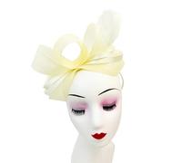 A2ZUKFASHION Tocado con lazo de plumas para mujer, diadema con clip Alice, banda tejida para boda, Royal Ascot Ladies Races