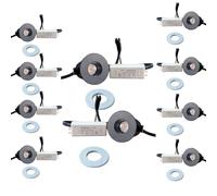 A2ZWORLD 10 mini focos LED empotrables redondos 3 W 220 V 3000 K Φ35 x 38 mm orificio 30 mm, doble anillo negro blanco reemplazable, ángulo 15° CRI≥80 UGR≤10 IP23