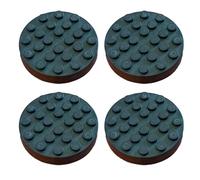 A2ZWORLD 4 almohadillas de goma redondas, almohadilla para puente elevador, diámetro 120 mm, grosor 27 mm, almohadillas elevadoras con 3 clavijas, fabricado en Italia