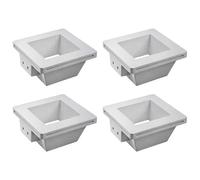 A2ZWORLD 4 soportes para foco de yeso empotrables, cuadrados, 120 x 120 x 60 mm, blanco pintable, portalámparas GU10 y conector Fast incluidos, muelle transparente, para yeso y techo