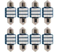 A2ZWORLD 8 bombillas LED de 31 mm Canbus T11 SV8.5 C5W 12 V luz para coche, 21 SMD 3014 1 W 160 lm, luz coche color azul