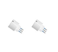 A2ZWORLD Adaptador Simple de Schuko 2P+T 10A / 16A a Enchufe Italiano Pequeño 10A, Adaptador de Viaje 250V MAX 1500W (2 Piezas, Blanco)