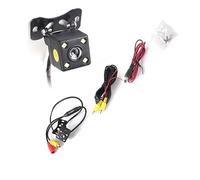 A2ZWORLD Cámara de marcha atrás para coche, cámara de matrícula sin taladrar, cuadrada, 25 x 25 mm, con 4 LED, ángulo de detección de 170°, con línea de guía, visión nocturna, impermeable IP67