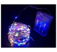 A2ZWORLD Guirnalda de luces LED a pilas, alambre de cobre, 100 luces RGB multicolor, 10 metros, IP67, para interior y exterior, fiestas, jardín, Navidad, bodas