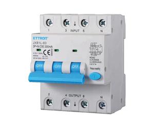 A2ZWORLD Interruptor magnetotérmico diferencial trifásico, tipo A 300 mA, RCBO Clase A 4P C50 50 A, curva C 3P + N 6000 A, ocupa 4 módulos DIN, AC 400 V IP20