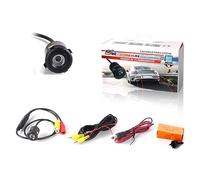 A2ZWORLD KR202363 - Cámara de marcha atrás para coche, cámara de marcha atrás para empotrar, orificio delgado de 18,5 mm, ángulo de detección de 170°, con línea guía, visión nocturna, impermeable
