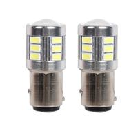 A2ZWORLD Paquete de 2 bombillas LED Canbus BAY15D P21/5W 12V 24V, accesorios sin tapa de filamento dual de 1W/2,5W, 18 SMD 3030 300LM, 45 mm (blanco frío 6500K)