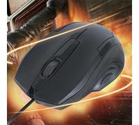 A2ZWORLD Ratón óptico con cable de 1,25 m, USB2.0, 1200 ppp, 2 teclas + rueda clicable, modelos ligeros y delgados, ideal para viajes, hogar, oficina, trabajo (modelo Matt Black)