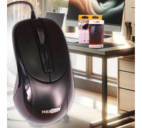 A2ZWORLD Ratón óptico con cable de 1,25 m, USB2.0, 1200 ppp, 2 teclas + rueda clicable, modelos ligeros y delgados, ideal para viajes, hogar, oficina, trabajo (modelo 2966(forma ambiente 1))