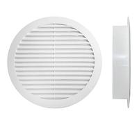 A2ZWORLD Rejilla de ventilación redonda, rejilla de ventilación de plástico, rejilla de extracción de aire, equipada con mosquitera, color blanco, fabricado en Italia (Ø80 mm H20 mm Agujero 60 mm)