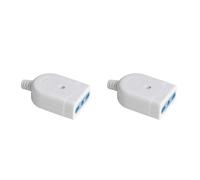 A2ZWORLD Toma Eléctrica Bypass 2P+E Compatible con Enchufe Italiano 10A 16A, Toma Bivalente Salida Cable Recto 250V MAX 1500W (2 Piezas, Blanco)