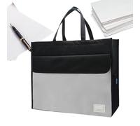 A3 Document Bag Zip - Asa de maletín impermeable, gran carpeta de almacenamiento | Libros de imágenes Oxford Lost 2 capas para la escuela, Oficina de almacenamiento de negocios