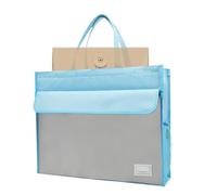 A3 Document Tote Bag with Handle | Large Capacity Portable Storage Bag for Files, Maps, Revistas & News | Handbag for Organizing Documents at Work, School, or Travel, azul, Se référer au