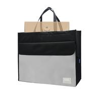 A3 Document Tote Bag with Handle | Large Capacity Portable Storage Bag for Files, Maps, Revistas & News | Handbag for Organizing Documents at Work, School, or Travel, Negro , Se référer au