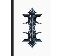 A4 Abstract printed Pin Stripes - Notebook: lined paper 106 pages - Blue + White on White